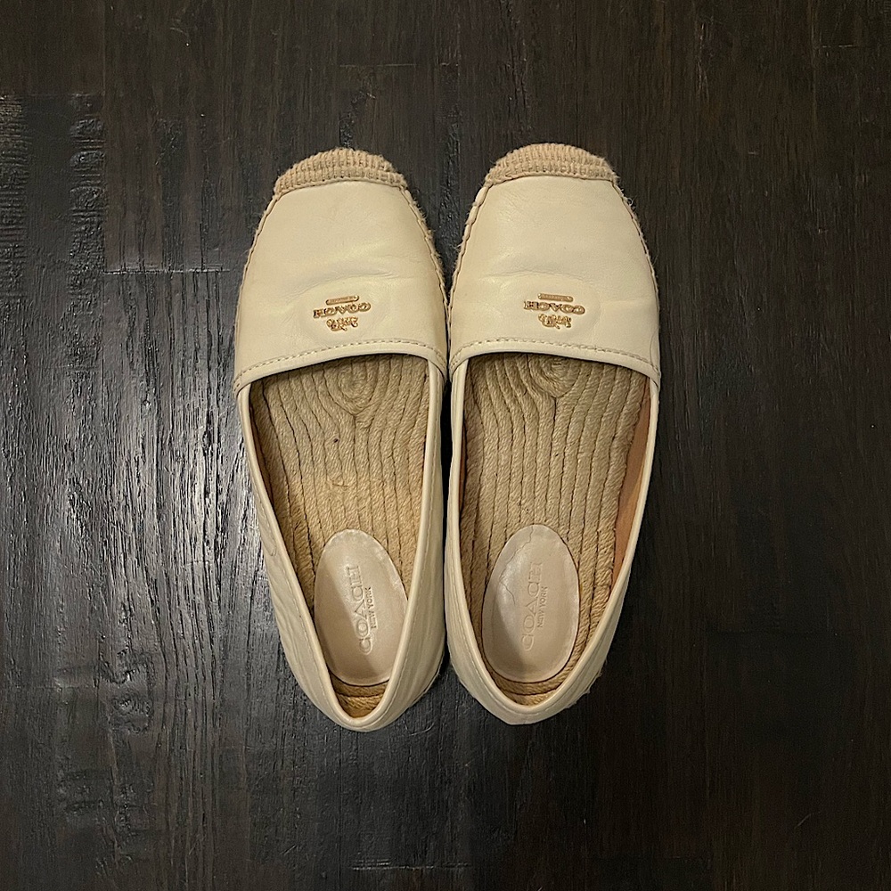 Beige Leather Espadrilles – Coach Size 7